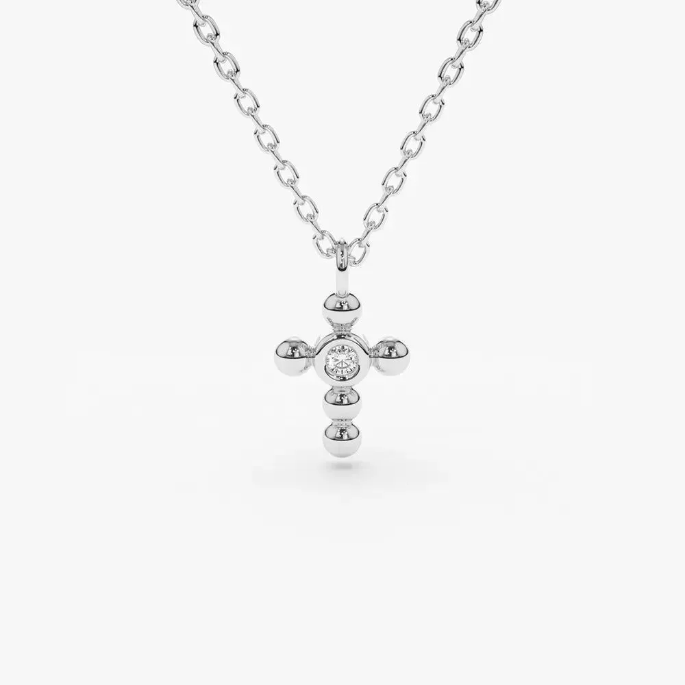 0.03CTW Small Diamond Cross Necklace