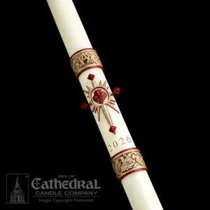1-15/16" x 27" Sacred Heart Paschal Candle
