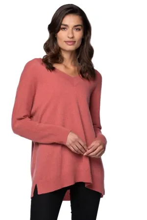 100% Cashmere Reversible Easy V-Neck Sweater