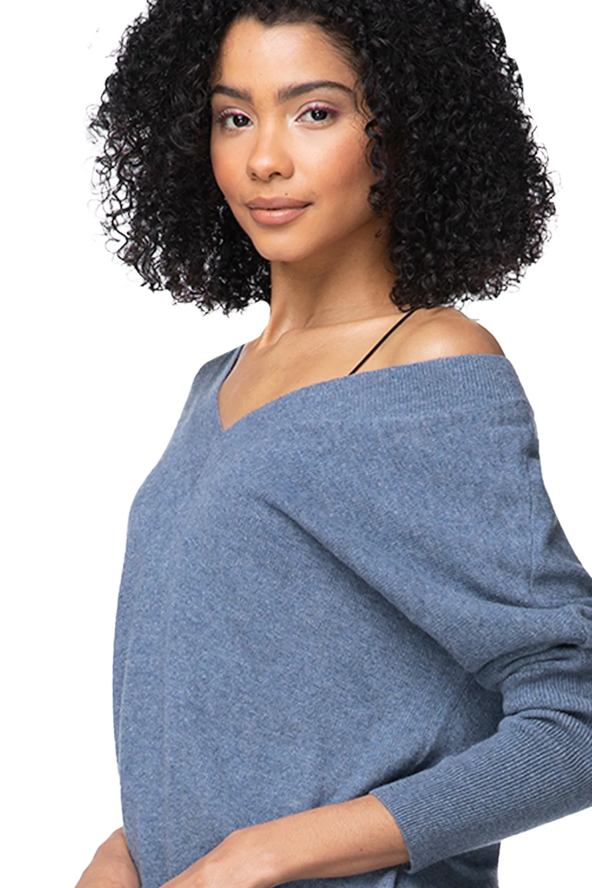 100% Cashmere Reversible Easy V-Neck Sweater