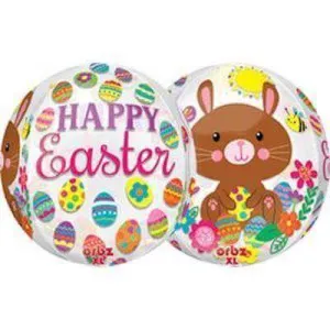 16" Easter Bunnies & Eggs Orbz Balloons