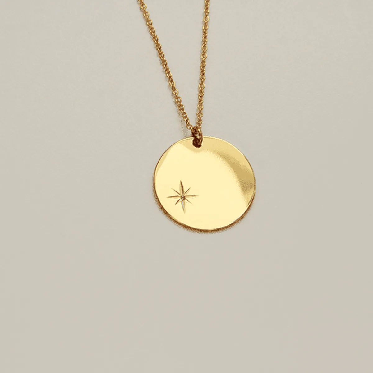 18k Gold-Plated Polar Star Coin Pendant