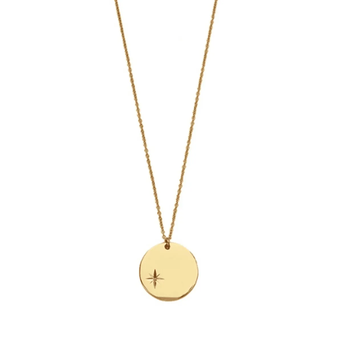 18k Gold-Plated Polar Star Coin Pendant