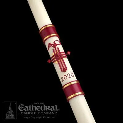 2-1/2" x 60" Crux Trinitas Paschal Candle