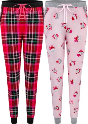 2-Pack of Women's Cozy Butter Soft Jersey Lounge Pants with Pockets and Drawstring  Perfect for Lounging and Sleeping