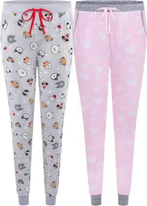 2-Pack of Women's Cozy Butter Soft Jersey Lounge Pants with Pockets and Drawstring  Perfect for Lounging and Sleeping