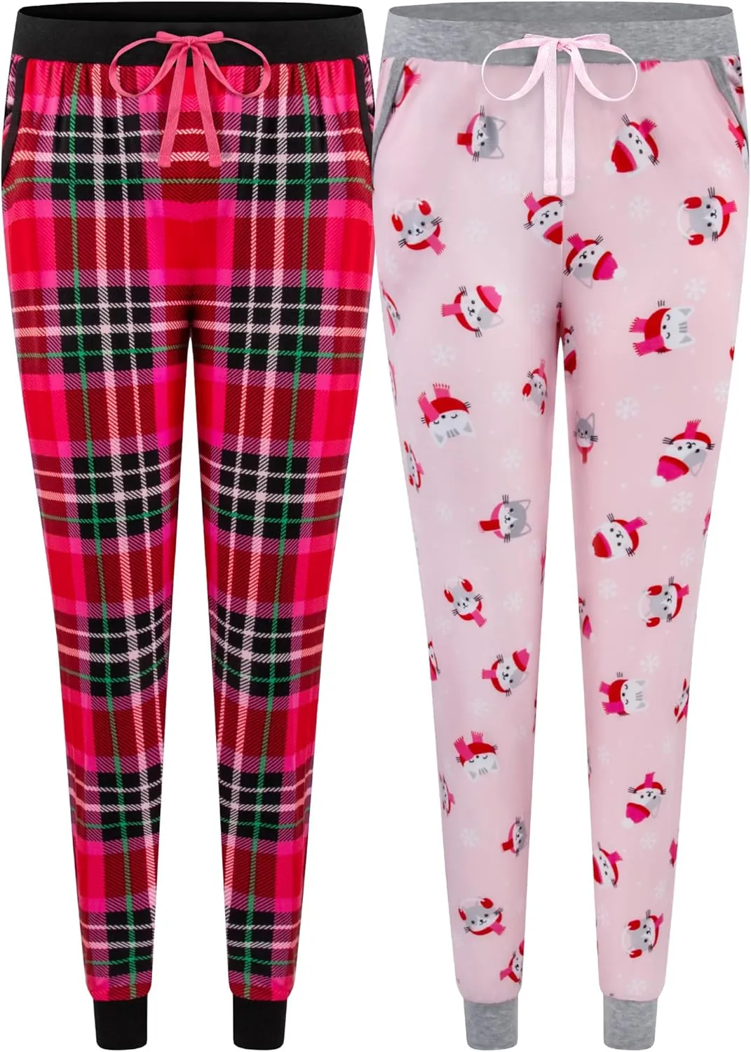 2-Pack of Women's Cozy Butter Soft Jersey Lounge Pants with Pockets and Drawstring  Perfect for Lounging and Sleeping