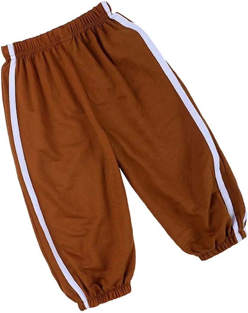 3 Pack of Little Kids Boys Girls Summer Spring Autumn Cotton Linen Printed Soft Trousers Casual Long Ankle Pants