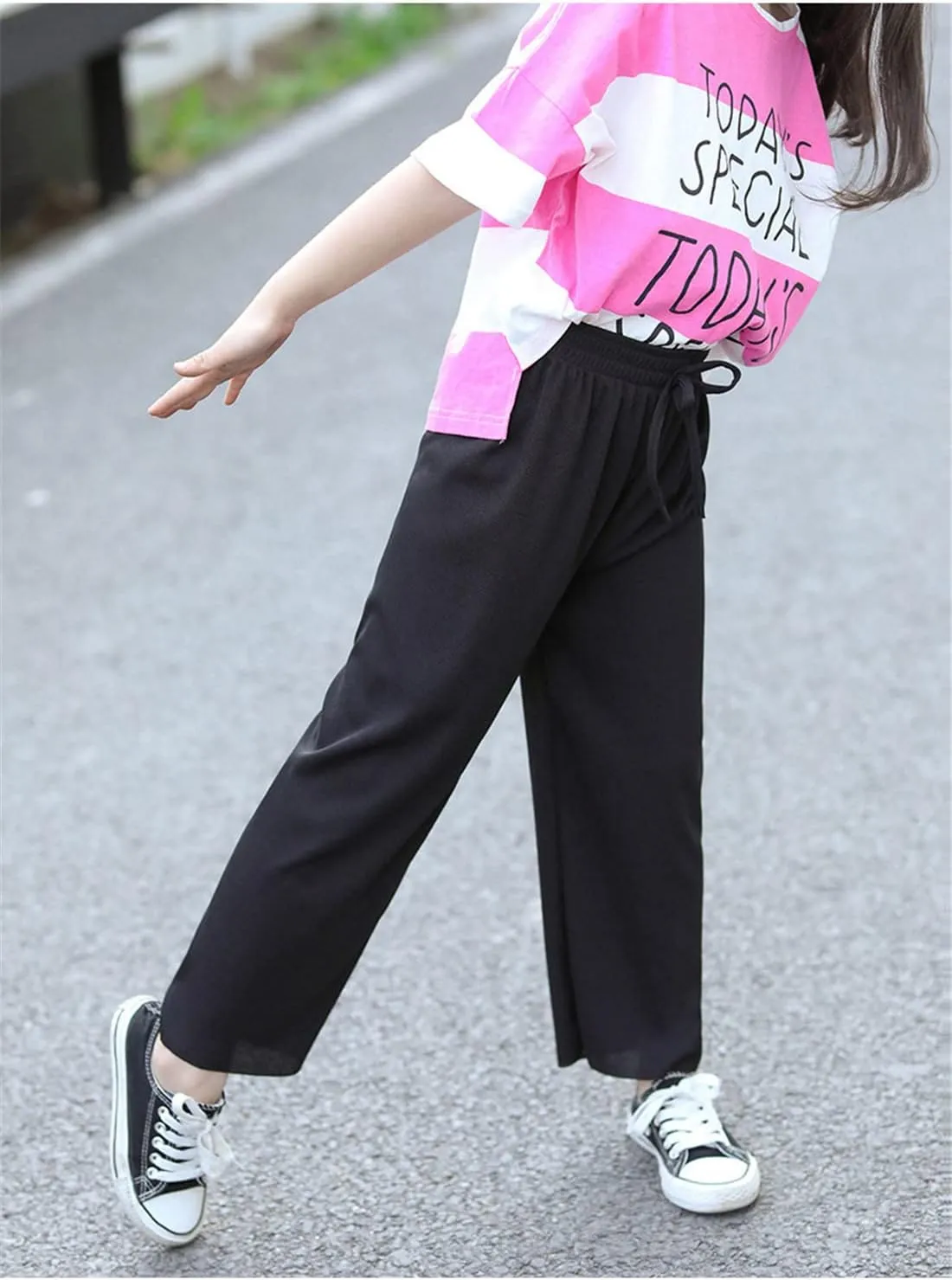 3 Pack of Little Kids Boys Girls Summer Spring Autumn Cotton Linen Printed Soft Trousers Casual Long Ankle Pants