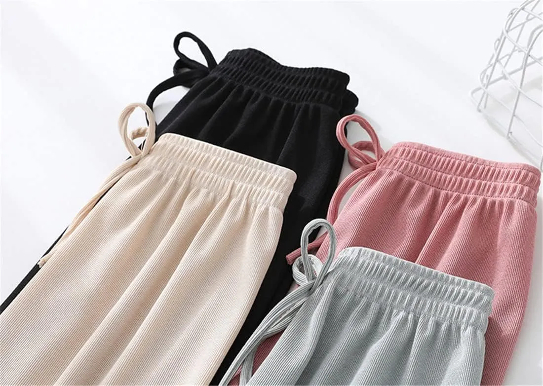 3 Pack of Little Kids Boys Girls Summer Spring Autumn Cotton Linen Printed Soft Trousers Casual Long Ankle Pants