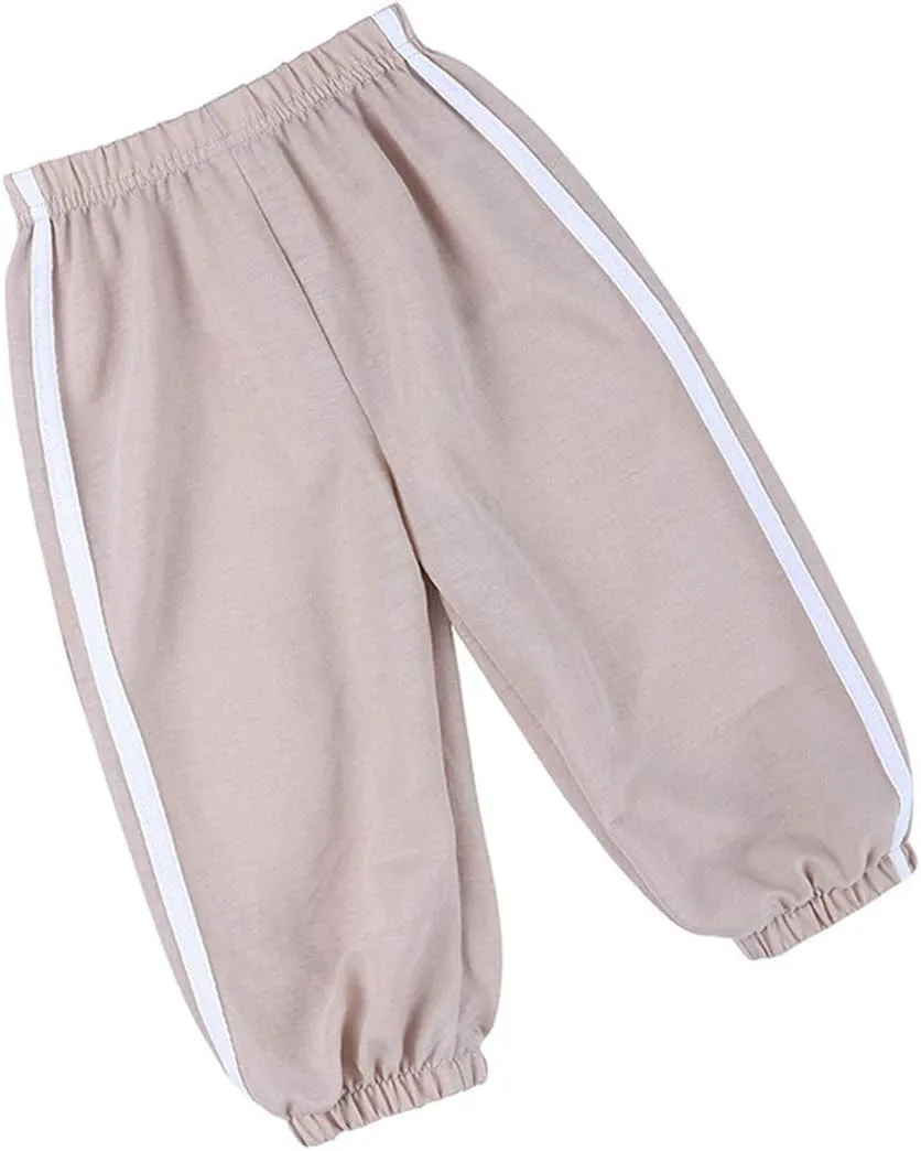 3 Pack of Little Kids Boys Girls Summer Spring Autumn Cotton Linen Printed Soft Trousers Casual Long Ankle Pants