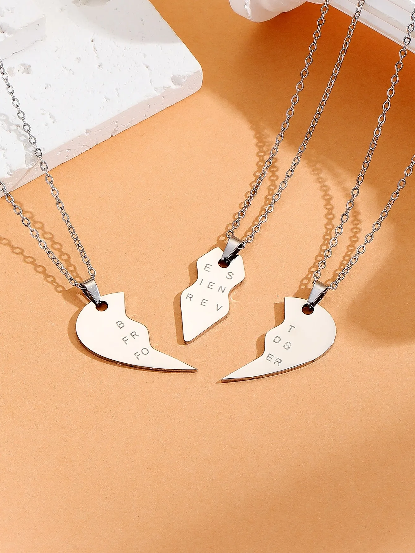 3 pcs/set Good Best Friend Sister Brother Couples Love Decoration Stainless