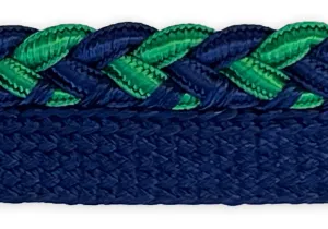 5/8" Navy & Kelly Green Piping Trim (Made in France)