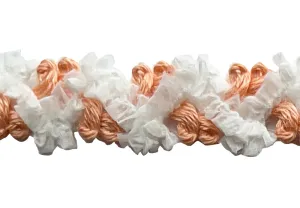5/8" Zig-Zag Peach & Snow Bouclé Trim (Made in France)
