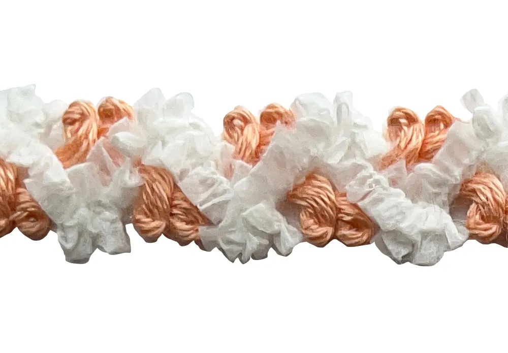 5/8" Zig-Zag Peach & Snow Bouclé Trim (Made in France)