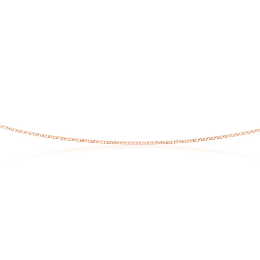 9ct Rose Gold 40 Gauge Curb 51cm Chain