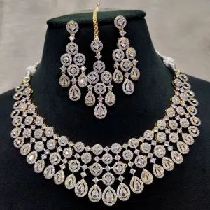 Aamrapali Gold Plated AD Necklace Set