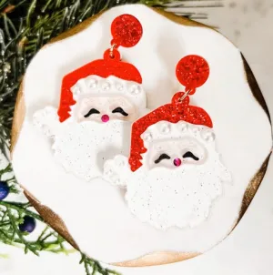 Acrylic Santa Earrings