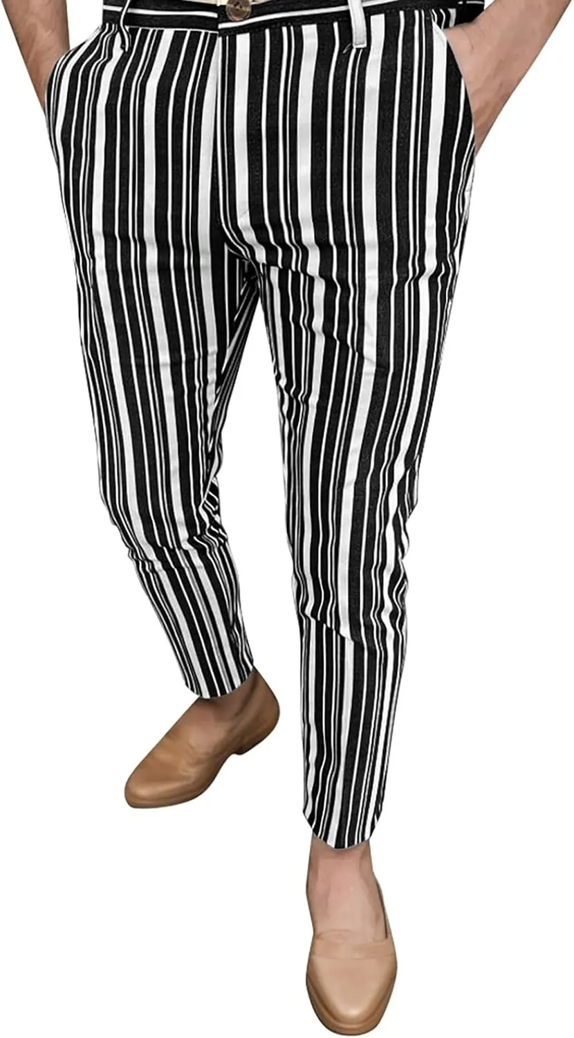 Active Jogger Sweatpants Mens Chinos Slim Fit Stretch Flat Front Skinny Dress Pants (Black, XXXL)