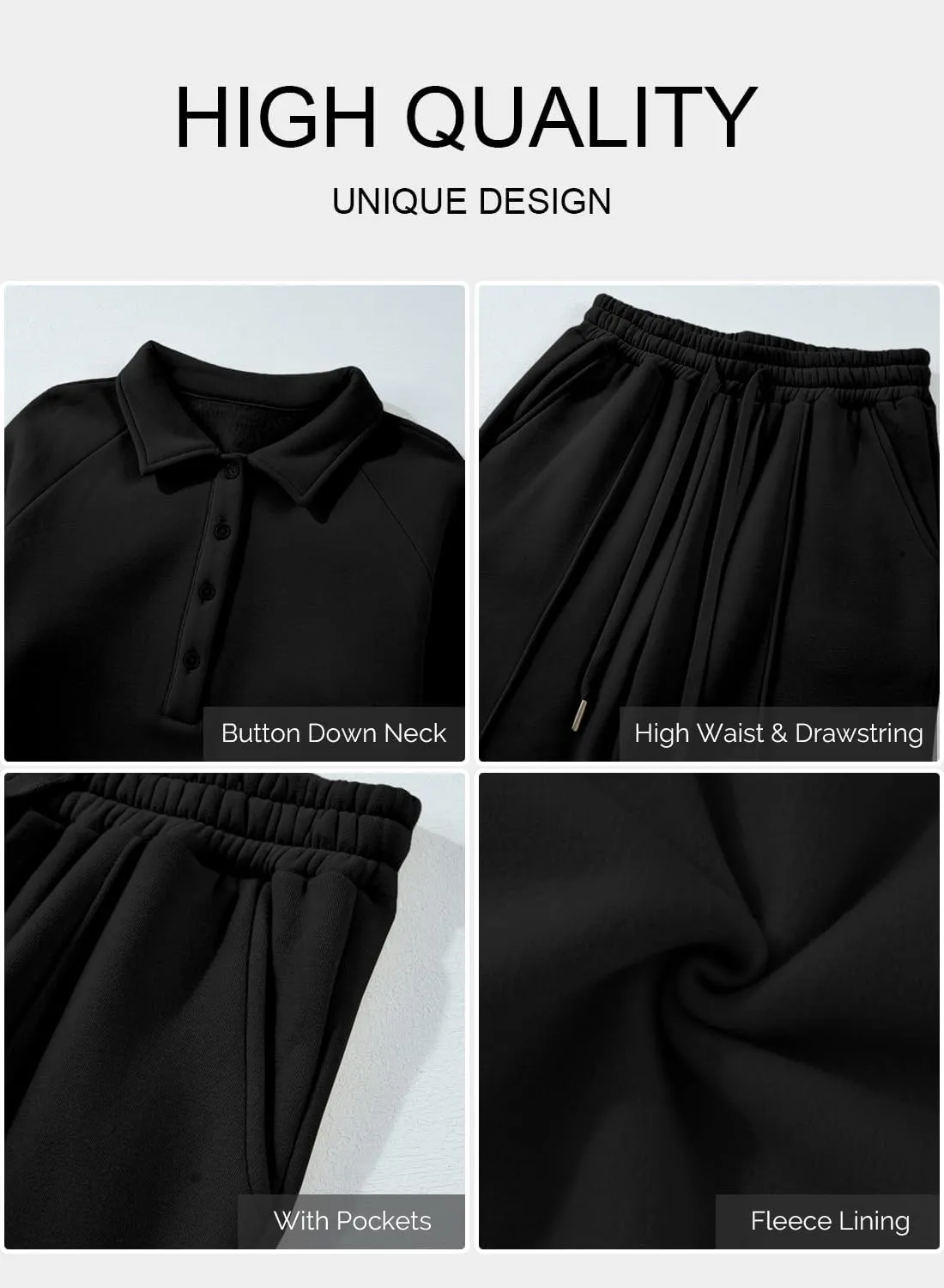 Aleumdr Women's 2 Piece Outfits Sweatsuit Oversized Sweatshirt Wide Leg Sweatpants Matching Lounge Set 2024