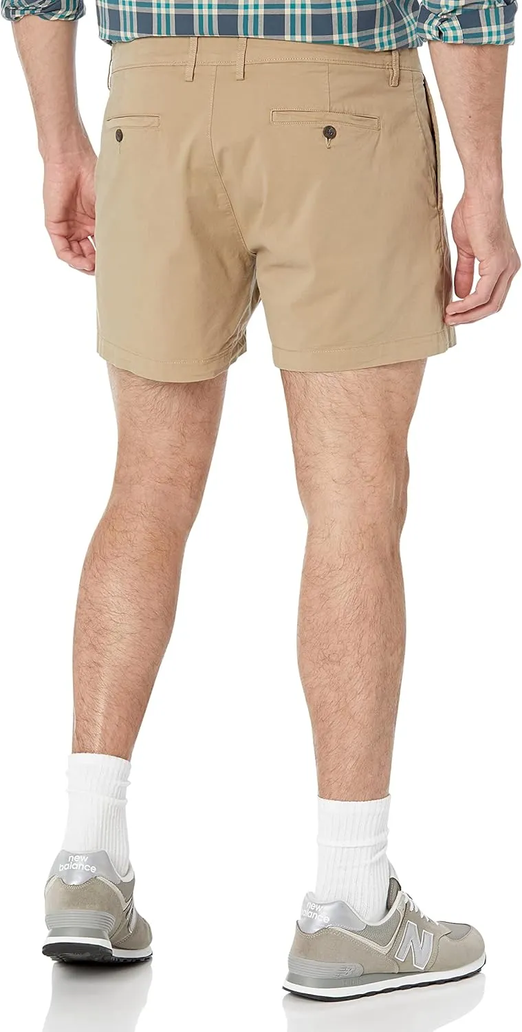 Amazon Essentials Men's Slim-Fit 5" Flat-Front Comfort Stretch Chino Short (Previously Goodthreads)