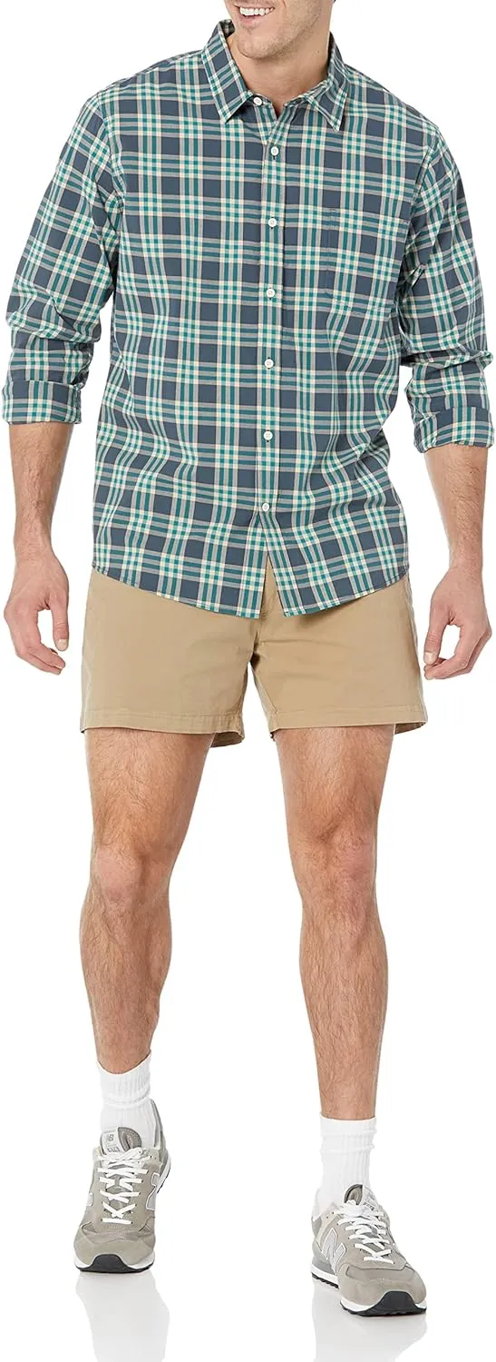 Amazon Essentials Men's Slim-Fit 5" Flat-Front Comfort Stretch Chino Short (Previously Goodthreads)