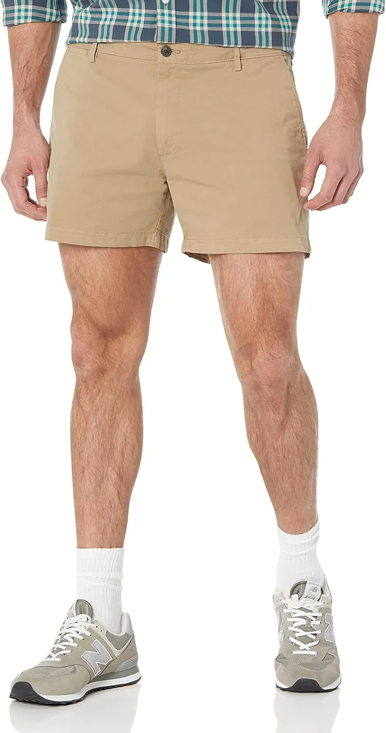 Amazon Essentials Men's Slim-Fit 5" Flat-Front Comfort Stretch Chino Short (Previously Goodthreads)