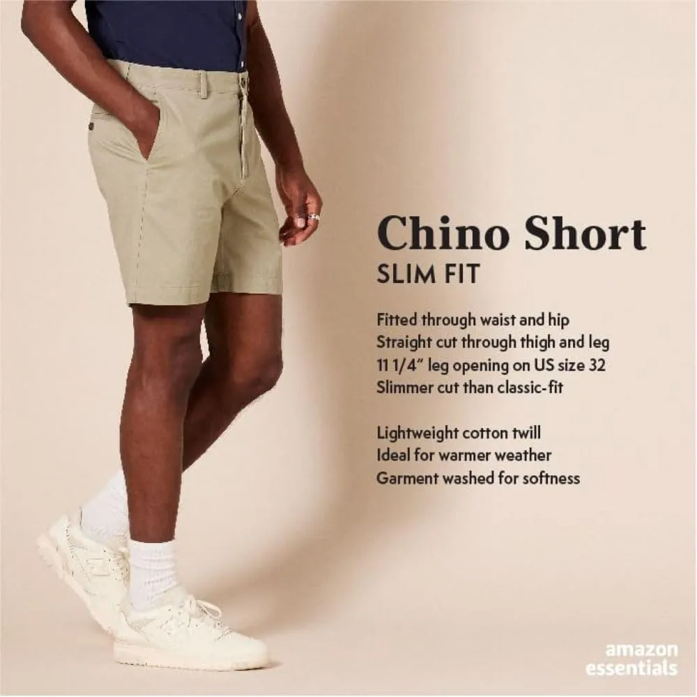 Amazon Essentials Men's Slim-Fit 7" Chino Short
