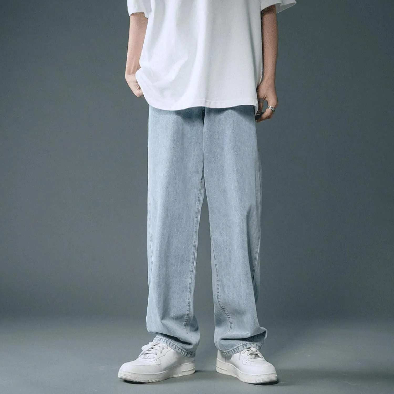 Baggy Jeans for Men Y2K Straight Wide Leg Jeans Casual Vintage Streetwear Hip Hop Trendy Skater Denim Pants Trousers