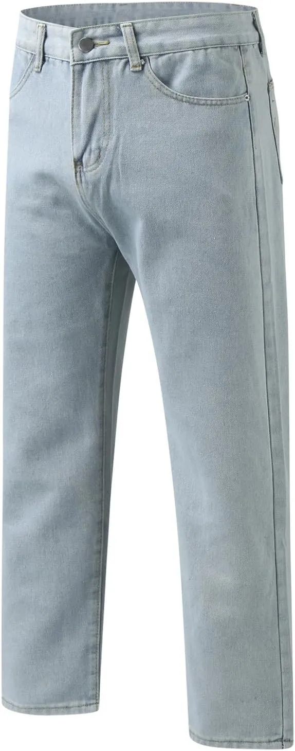 Baggy Jeans for Men Y2K Straight Wide Leg Jeans Casual Vintage Streetwear Hip Hop Trendy Skater Denim Pants Trousers