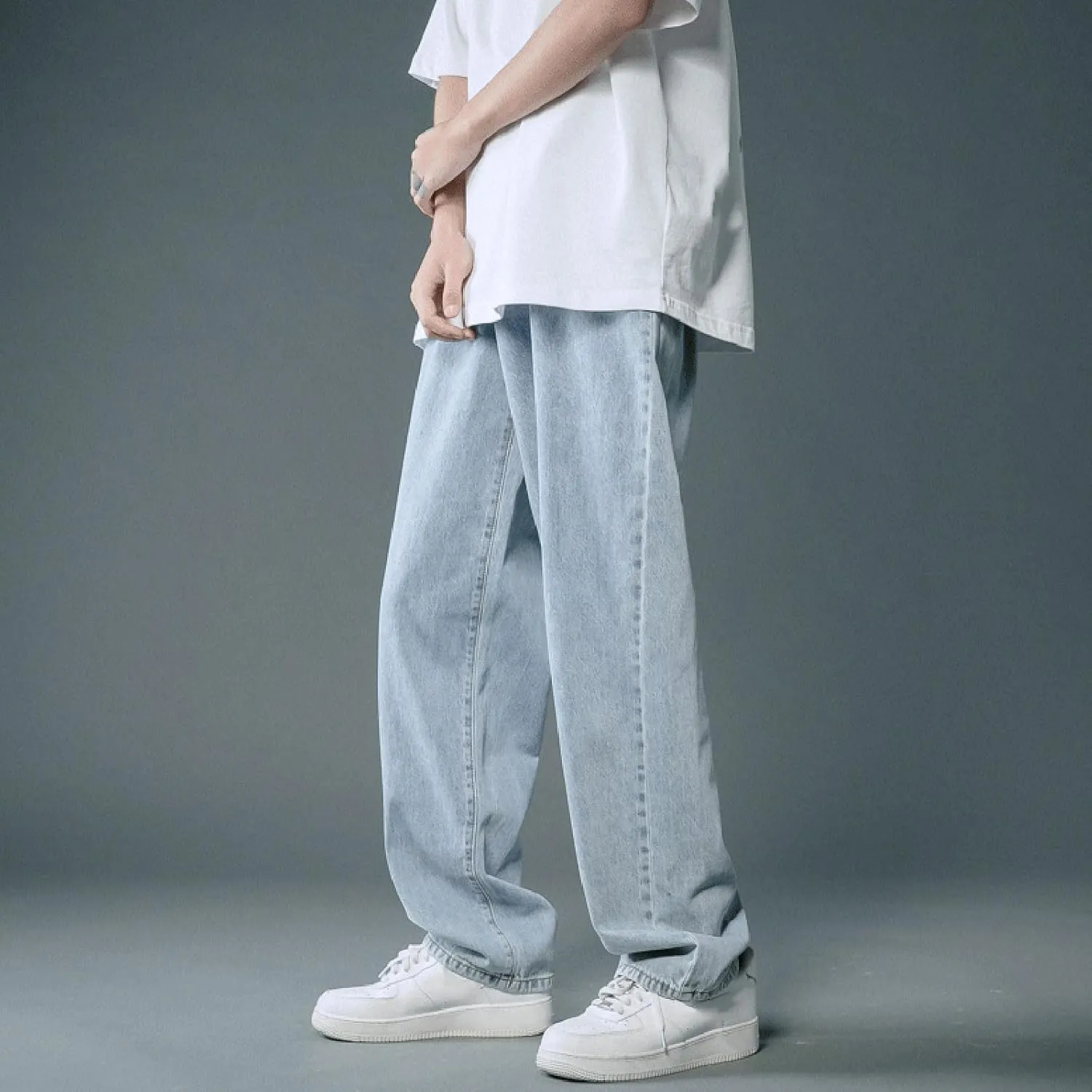 Baggy Jeans for Men Y2K Straight Wide Leg Jeans Casual Vintage Streetwear Hip Hop Trendy Skater Denim Pants Trousers