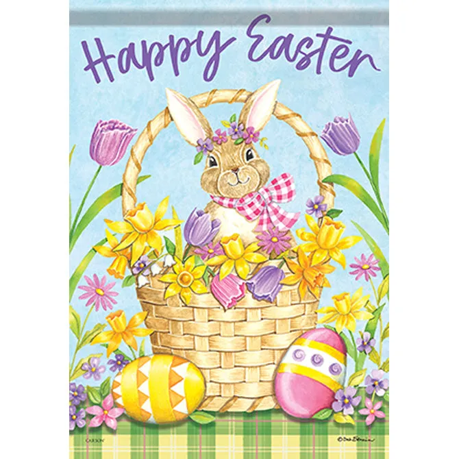 Basket Bunny House Flag