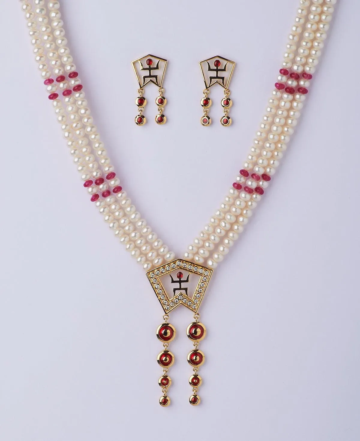 Beautiful Real Pearl Necklace Set