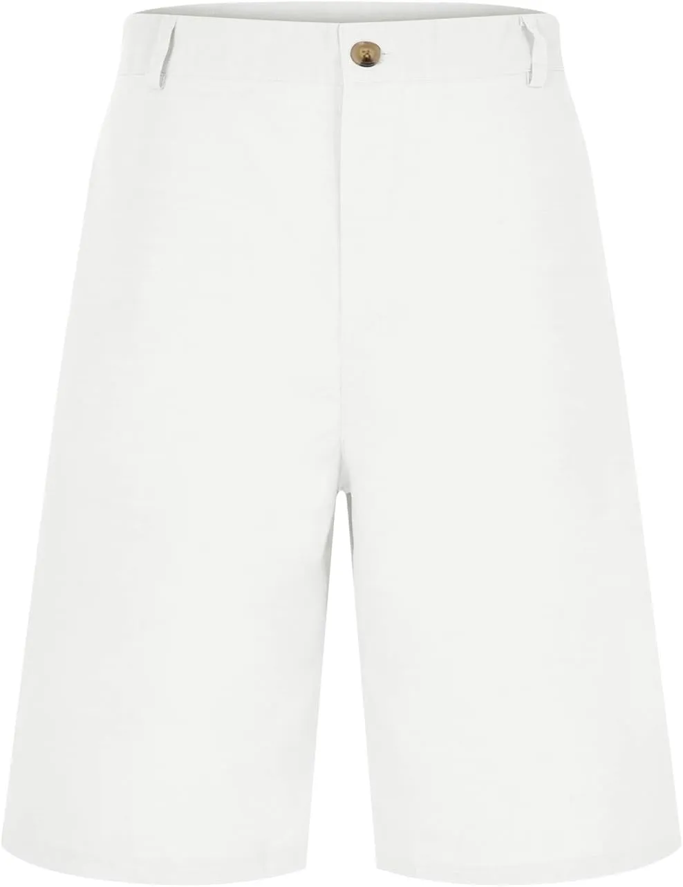 Bermuda Shorts for Men Mid Waisted Dressy Flat Front Straight Leg Button Shorts Causal Summer Beach Slim Fit Short Pants