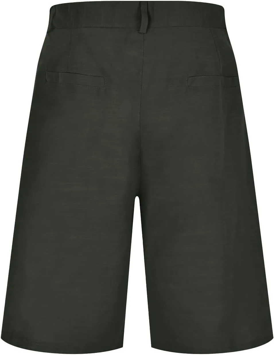 Bermuda Shorts for Men Mid Waisted Dressy Flat Front Straight Leg Button Shorts Causal Summer Beach Slim Fit Short Pants