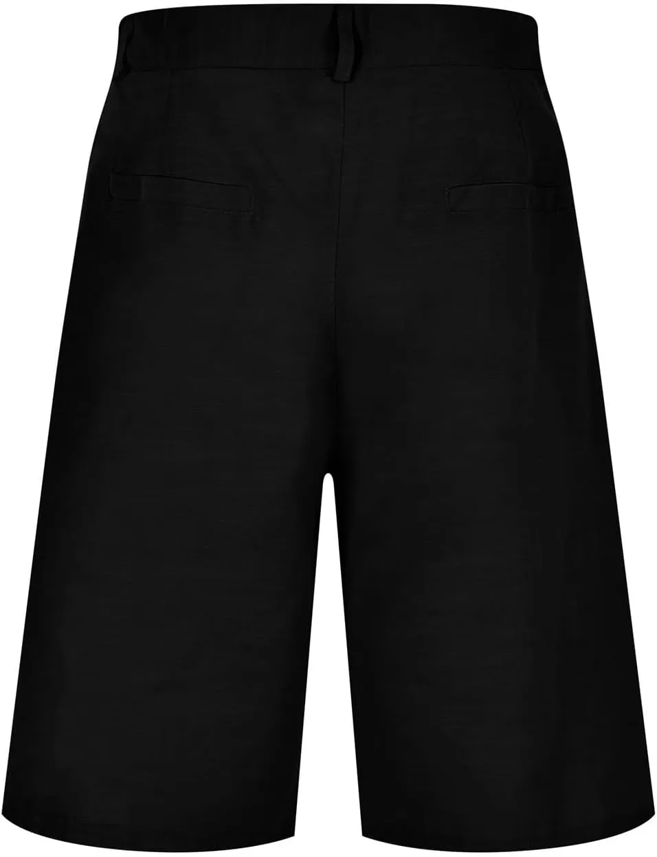 Bermuda Shorts for Men Mid Waisted Dressy Flat Front Straight Leg Button Shorts Causal Summer Beach Slim Fit Short Pants