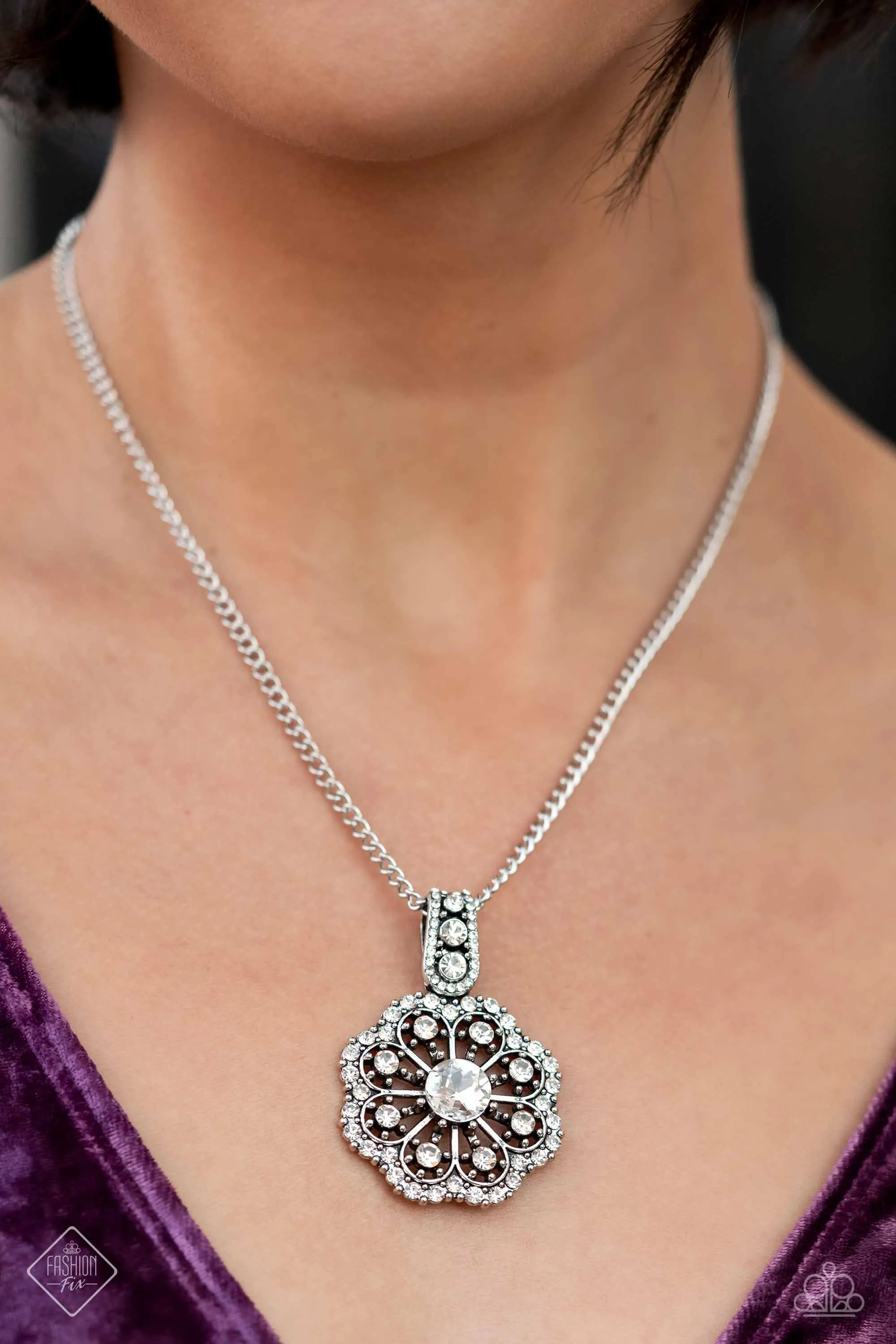 Bewitching Brilliance White Rhinestone Necklace - Paparazzi Accessories