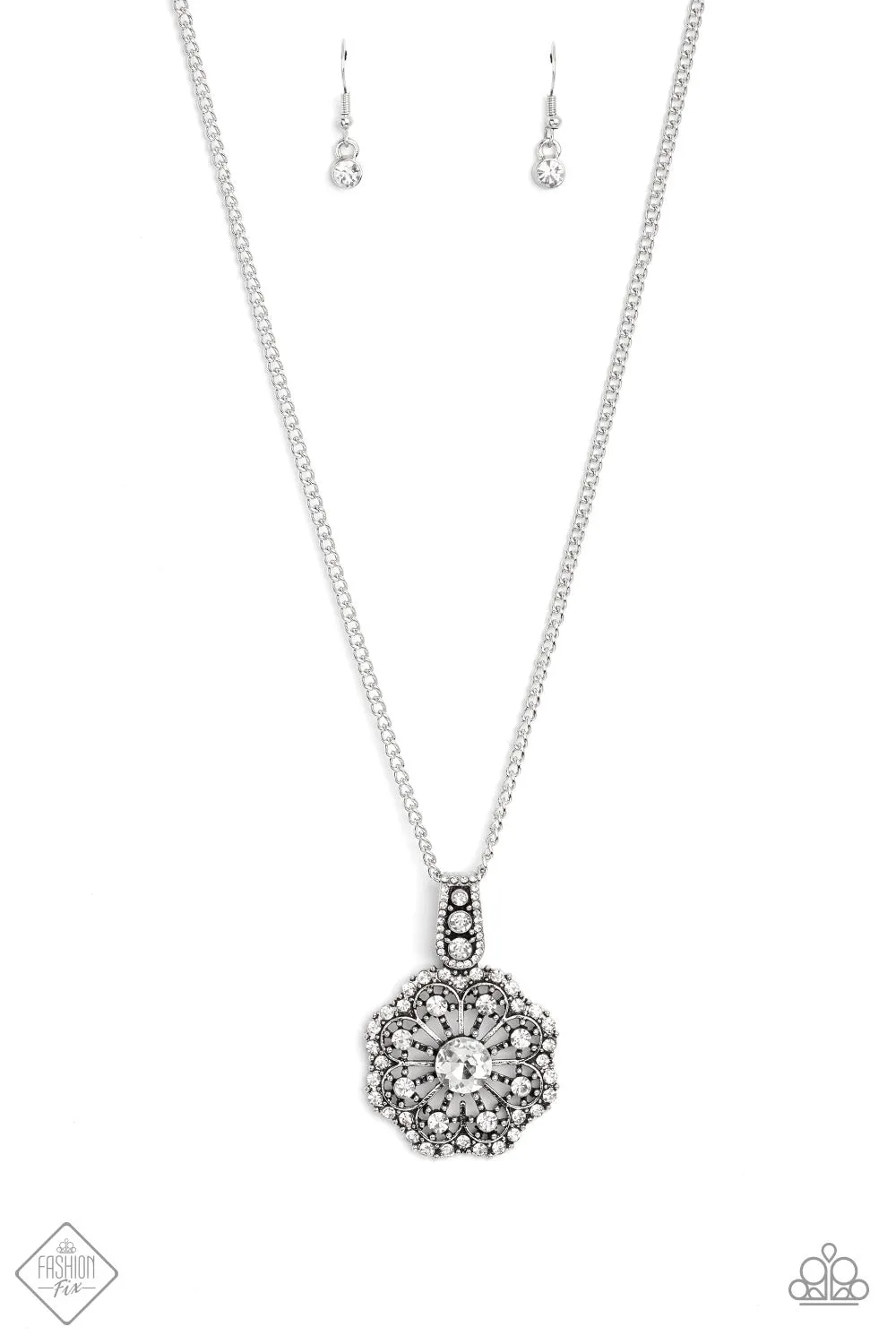 Bewitching Brilliance White Rhinestone Necklace - Paparazzi Accessories