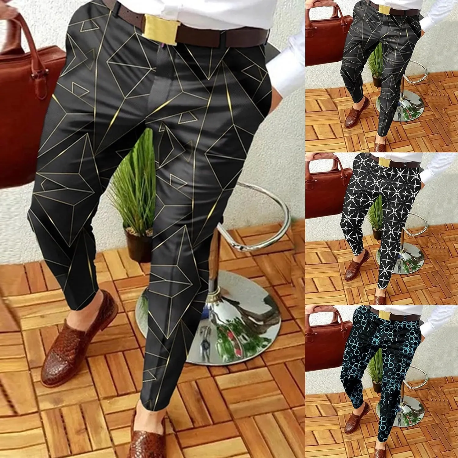 BIFUTON Mens Dress Pants, Mens Stylish Stretch Dress Pants Slim Fit Skinny Chino Pants Mens Party Business Golf Casual Slacks