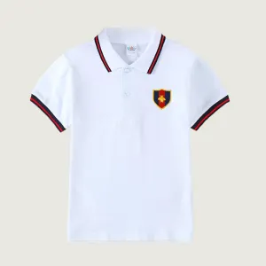 Boys’ Polo T-Shirt with Embroidered Patch – Classic Casual Style