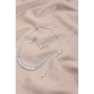 Bridal Rhinestone Bracelet Necklace Set