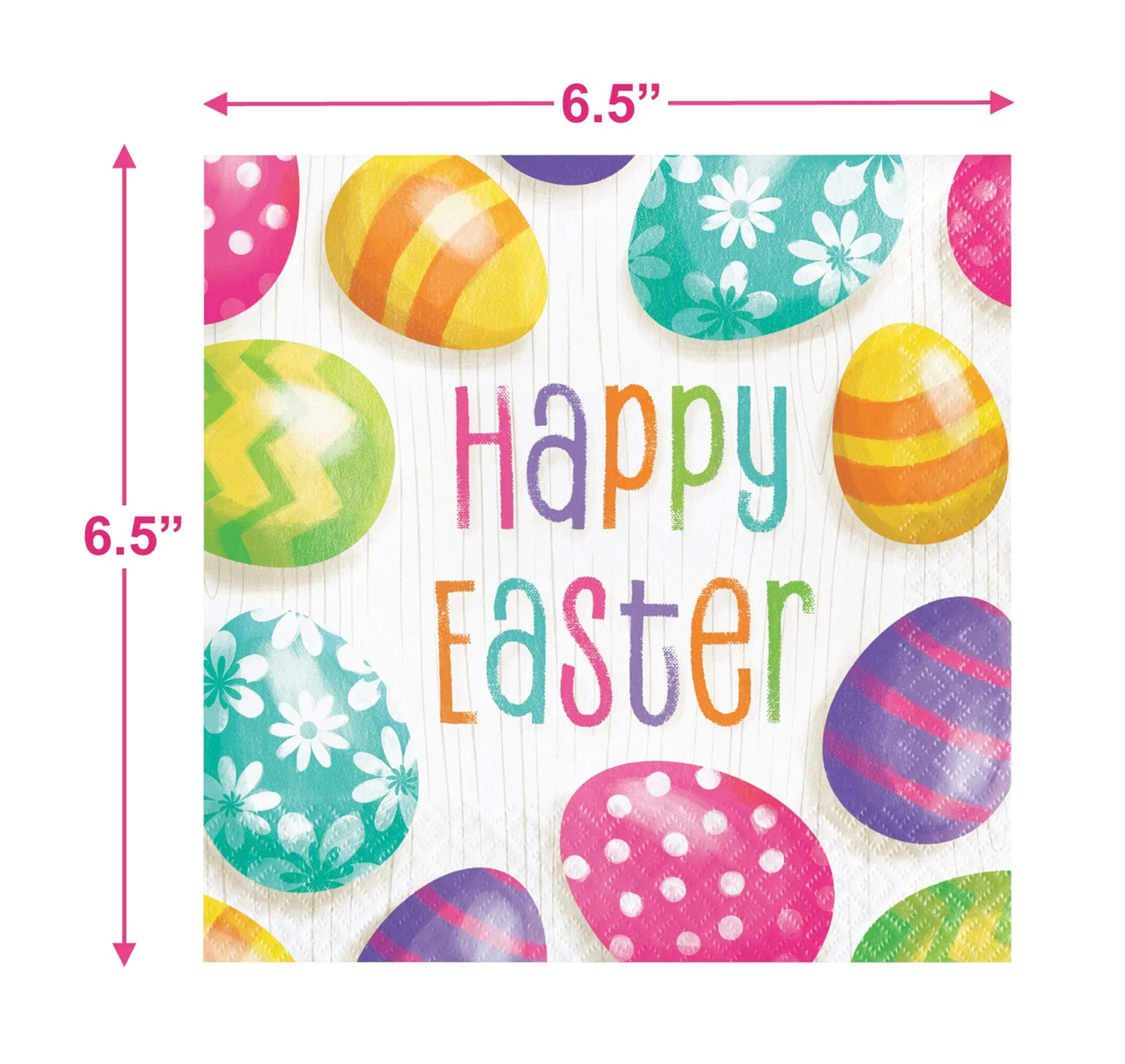 Bright Easter Eggs Paper Dinner Plates and Luncheon Napkins (Serves 16)