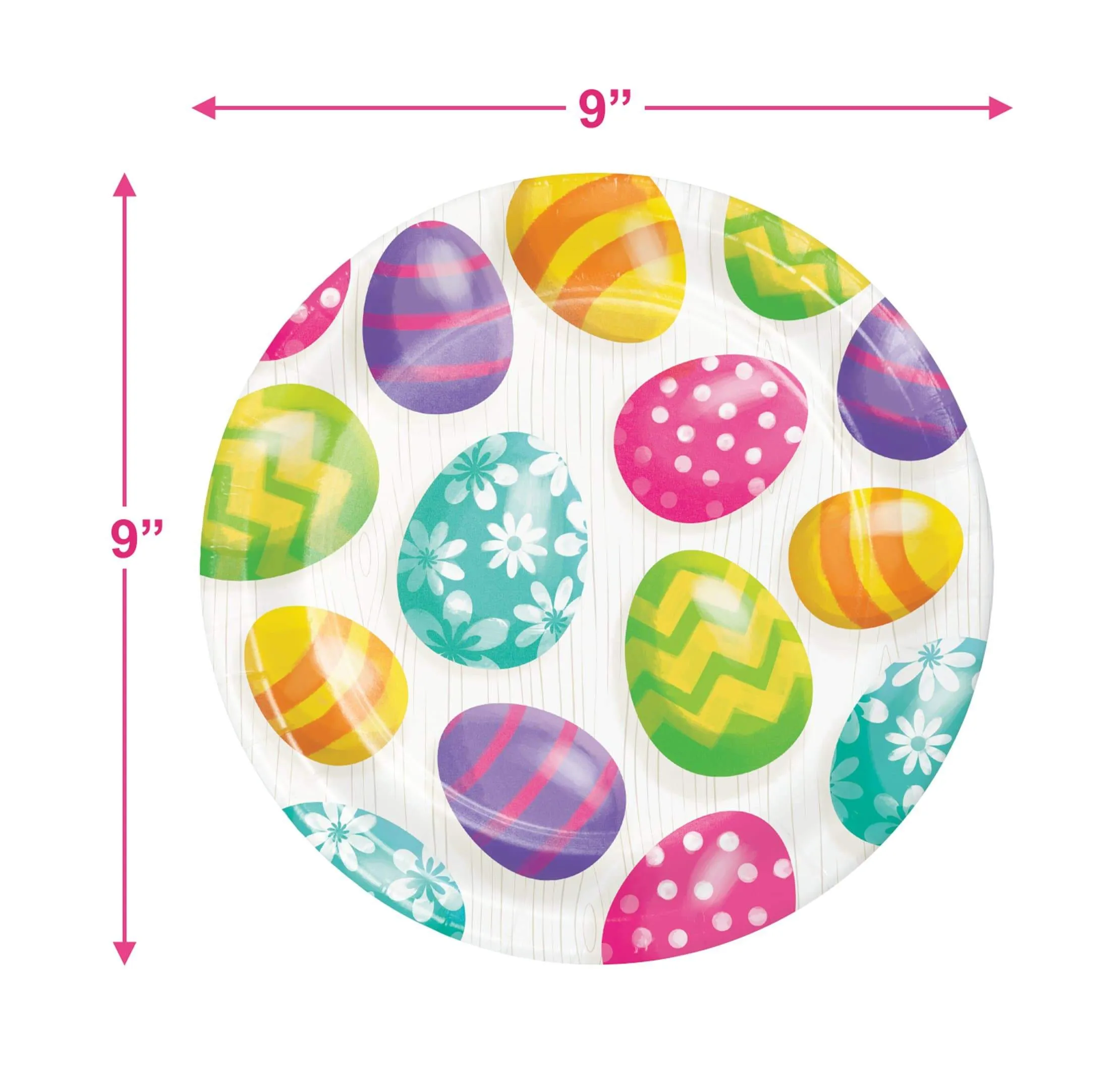 Bright Easter Eggs Paper Dinner Plates and Luncheon Napkins (Serves 16)