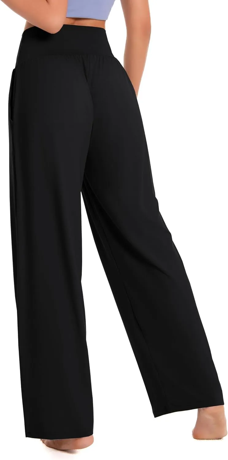 BUBBLELIME 20"/27"/29"/31"/35" Women's High Waist Casual Wide Leg Yoga Pants Cozy Loose Comfy Lounge Sweatpants with Pockets