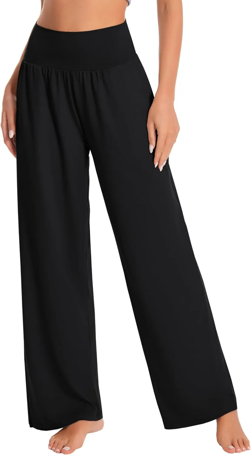 BUBBLELIME 20"/27"/29"/31"/35" Women's High Waist Casual Wide Leg Yoga Pants Cozy Loose Comfy Lounge Sweatpants with Pockets