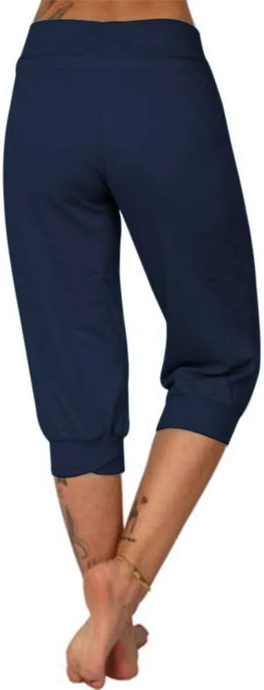 Bwogeeya Womens Capri Yoga Pants Loose Drawstring Pajama Pants Lounge Joggers Pants with Pockets