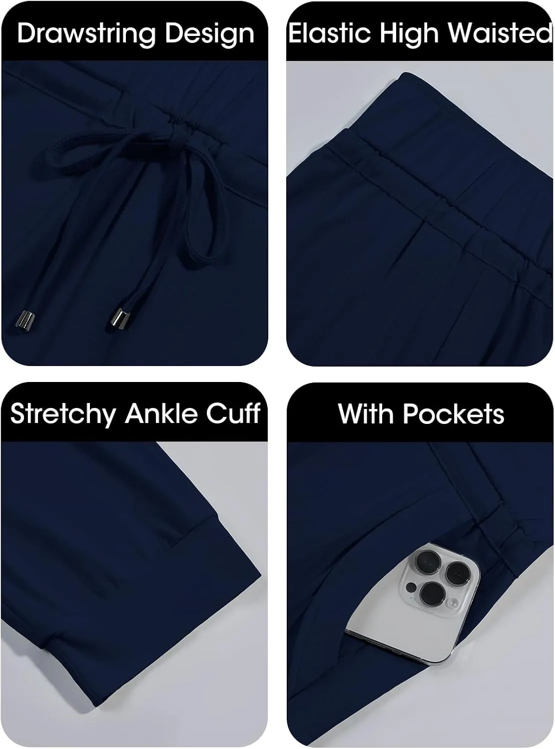 Bwogeeya Womens Capri Yoga Pants Loose Drawstring Pajama Pants Lounge Joggers Pants with Pockets