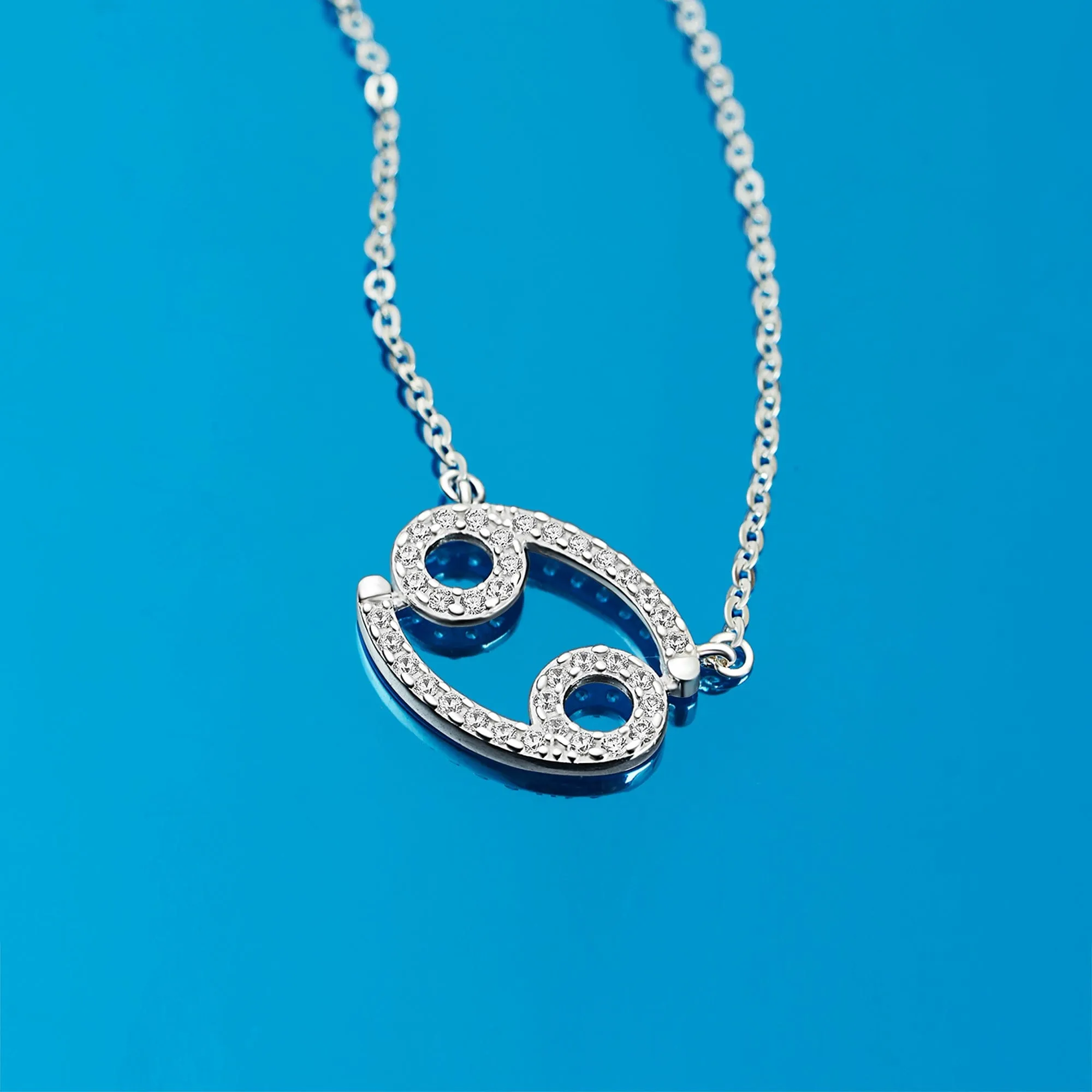 Cancer Zodiac Necklace Silver Constellation Horoscope