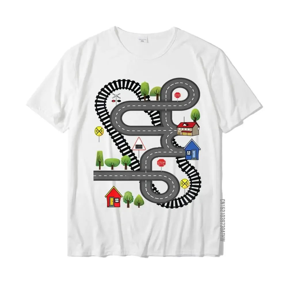 Car Train Road Track Toy Playmat Back Design Funny Dad Premium T-Shirt Gift T Shirt