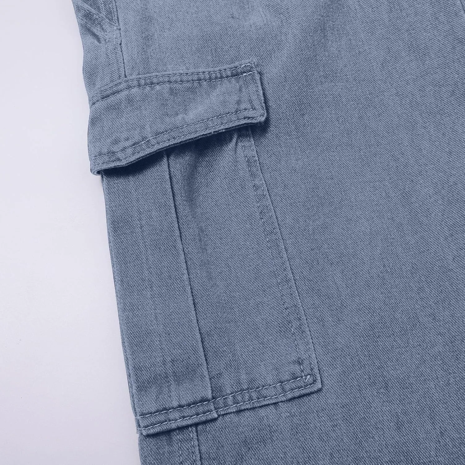 Cargo Jeans for Women Stretch High Waisted Wide Leg Denim Pants Y2K Straight Leg Trendy Loose Boyfriends Jeans
